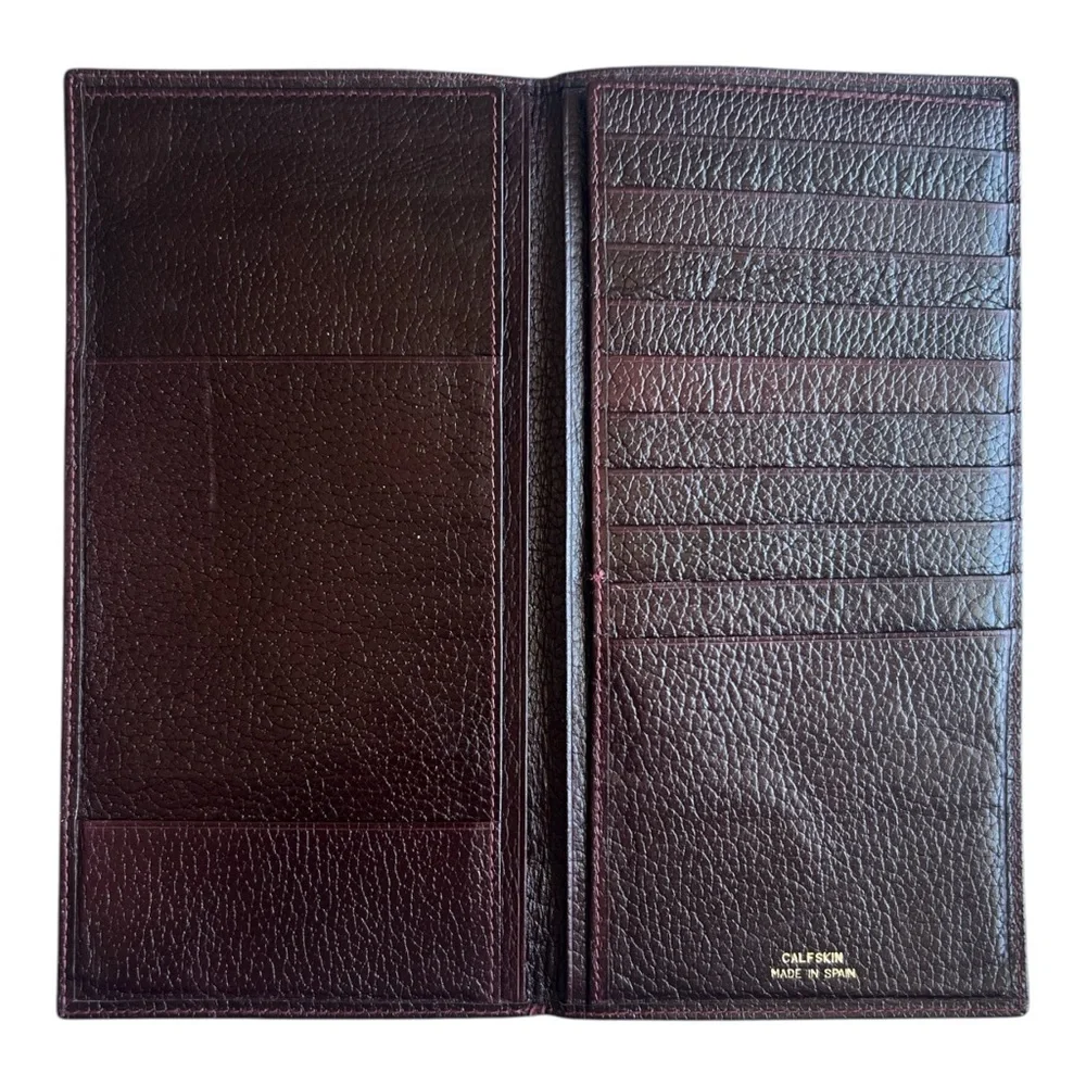 VTG GEG Dark Brown Calf skin Leather made in Spain large Card Holder